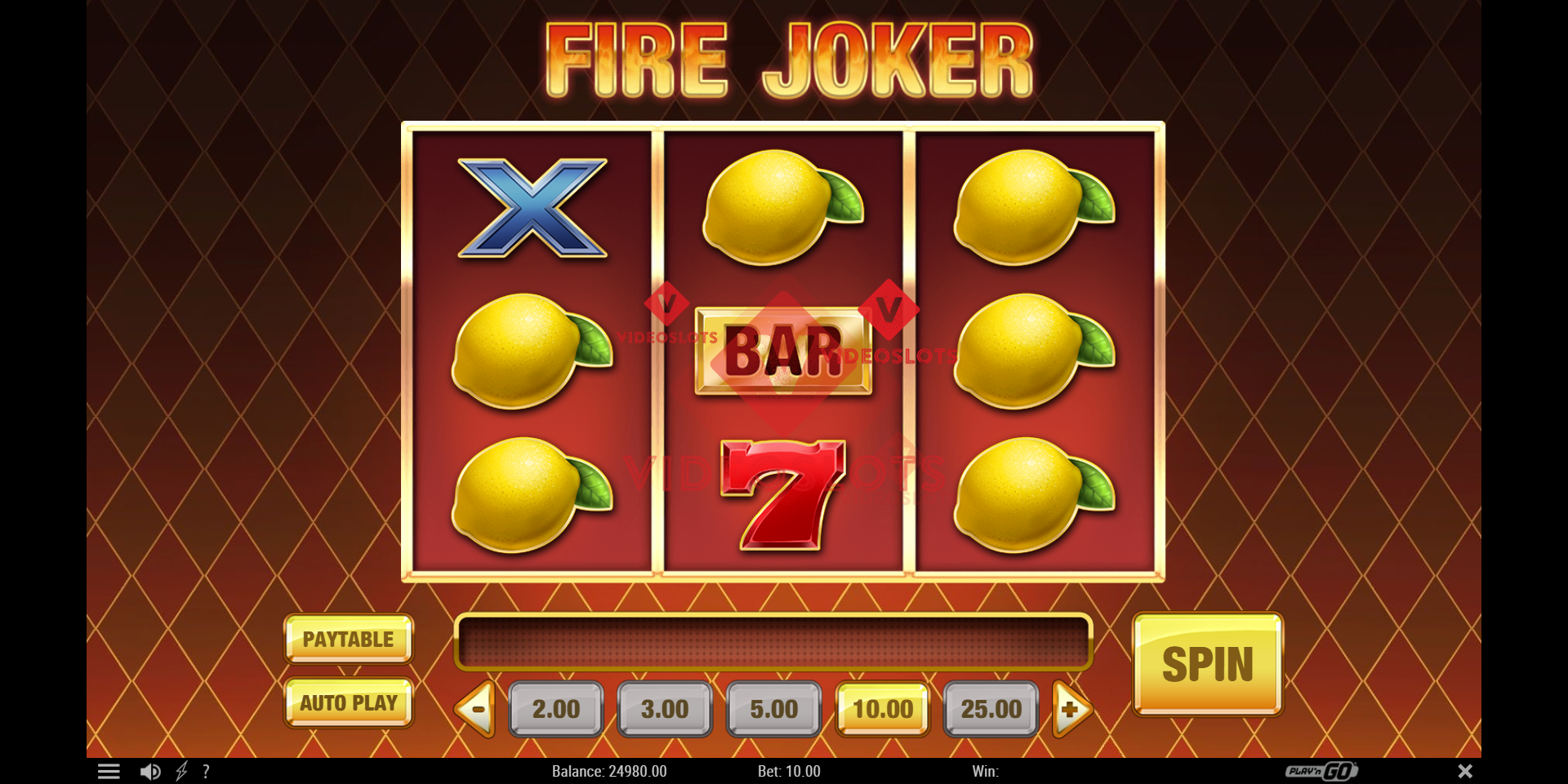 Base Game for Fire Joker slot from Play'n Go
