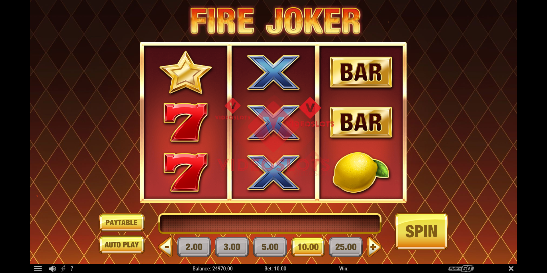 Base Game for Fire Joker slot from Play'n Go