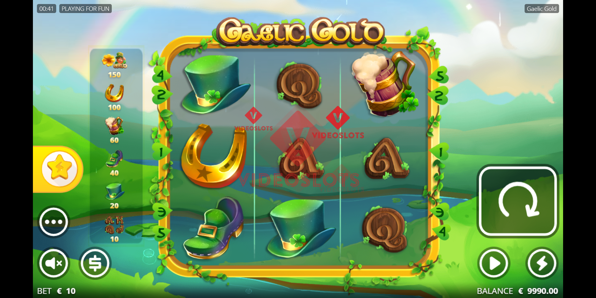 Base Game for Gaelic Gold slot from NoLimit City
