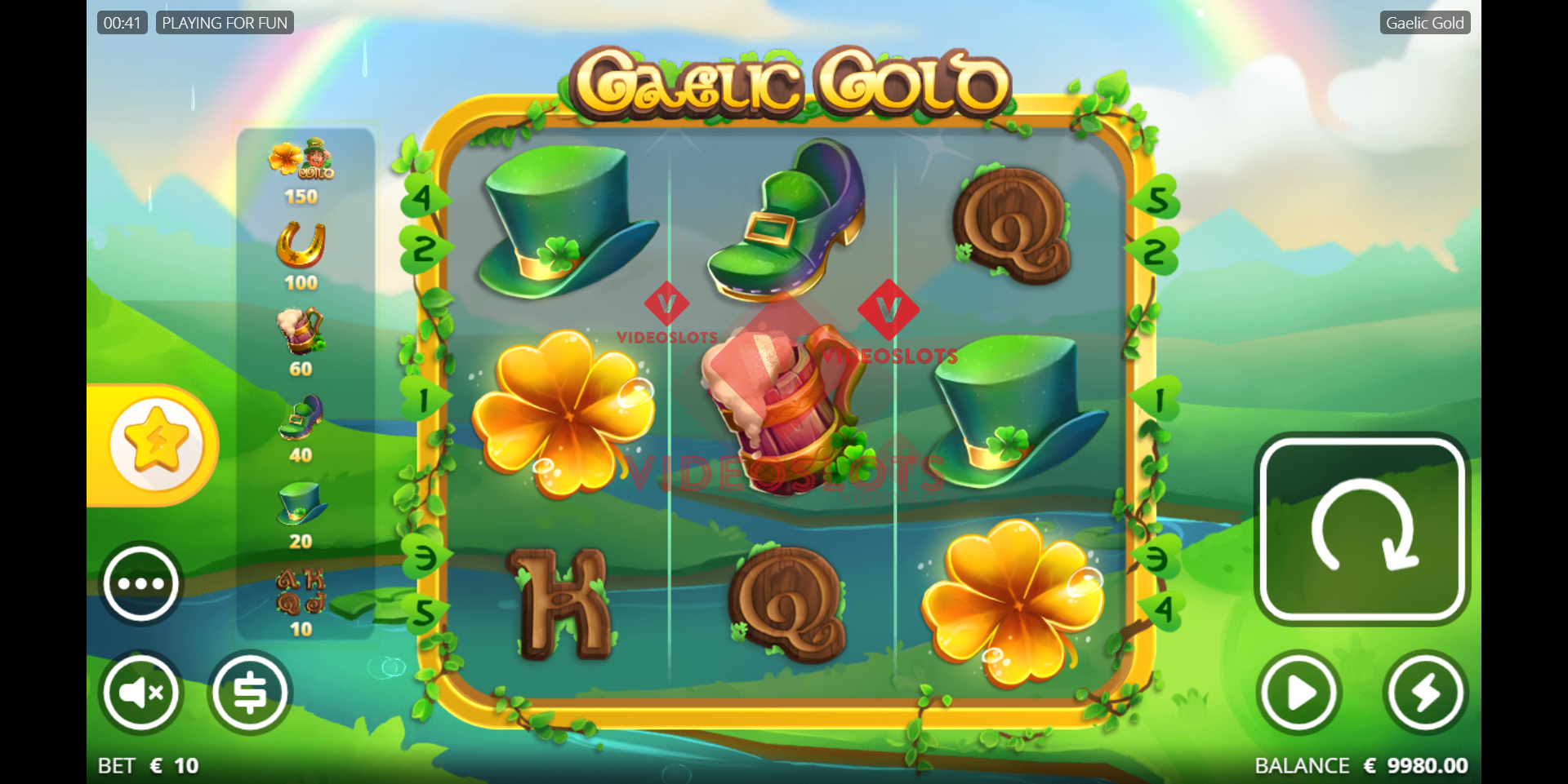 Base Game for Gaelic Gold slot from NoLimit City