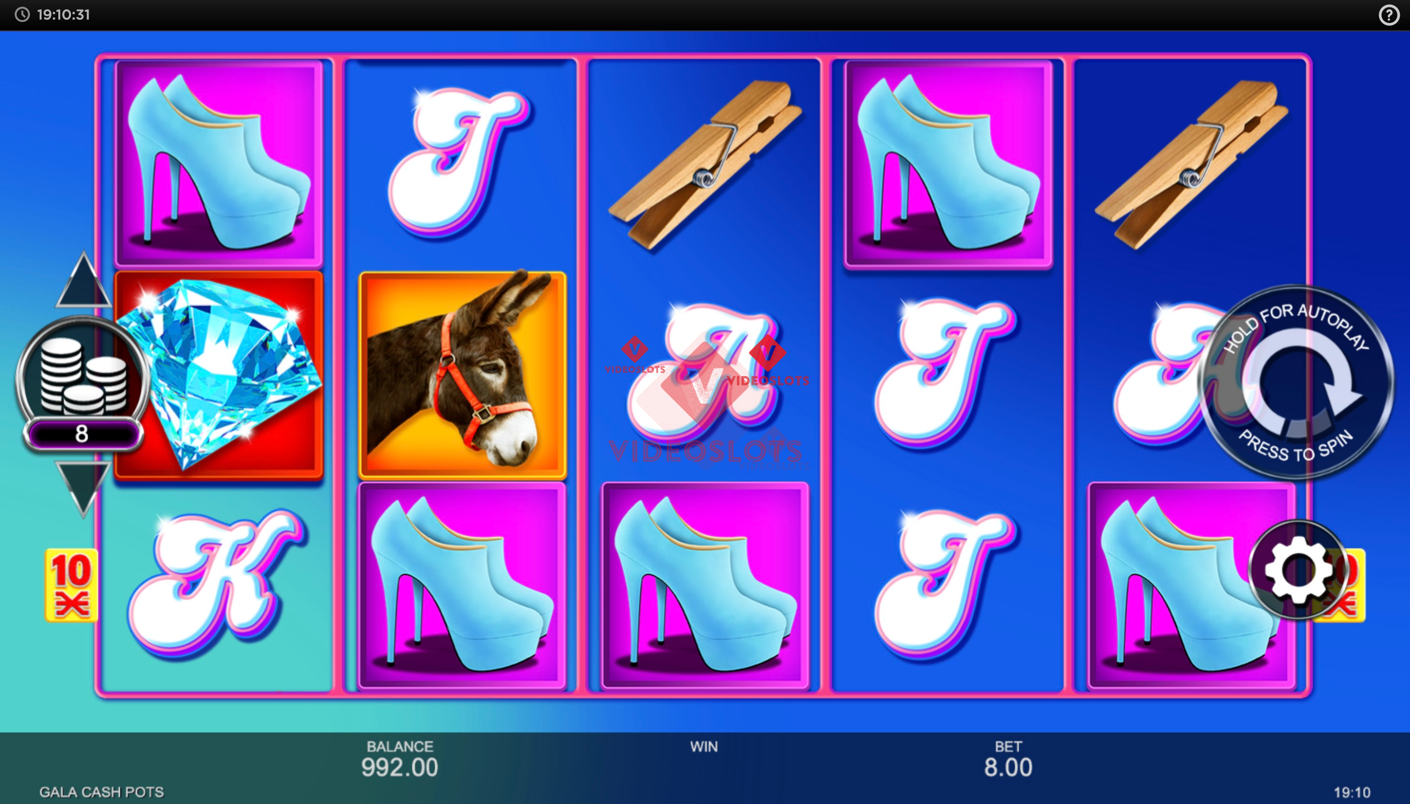 Base Game for Gala Cashpots slot from Inspired Gaming