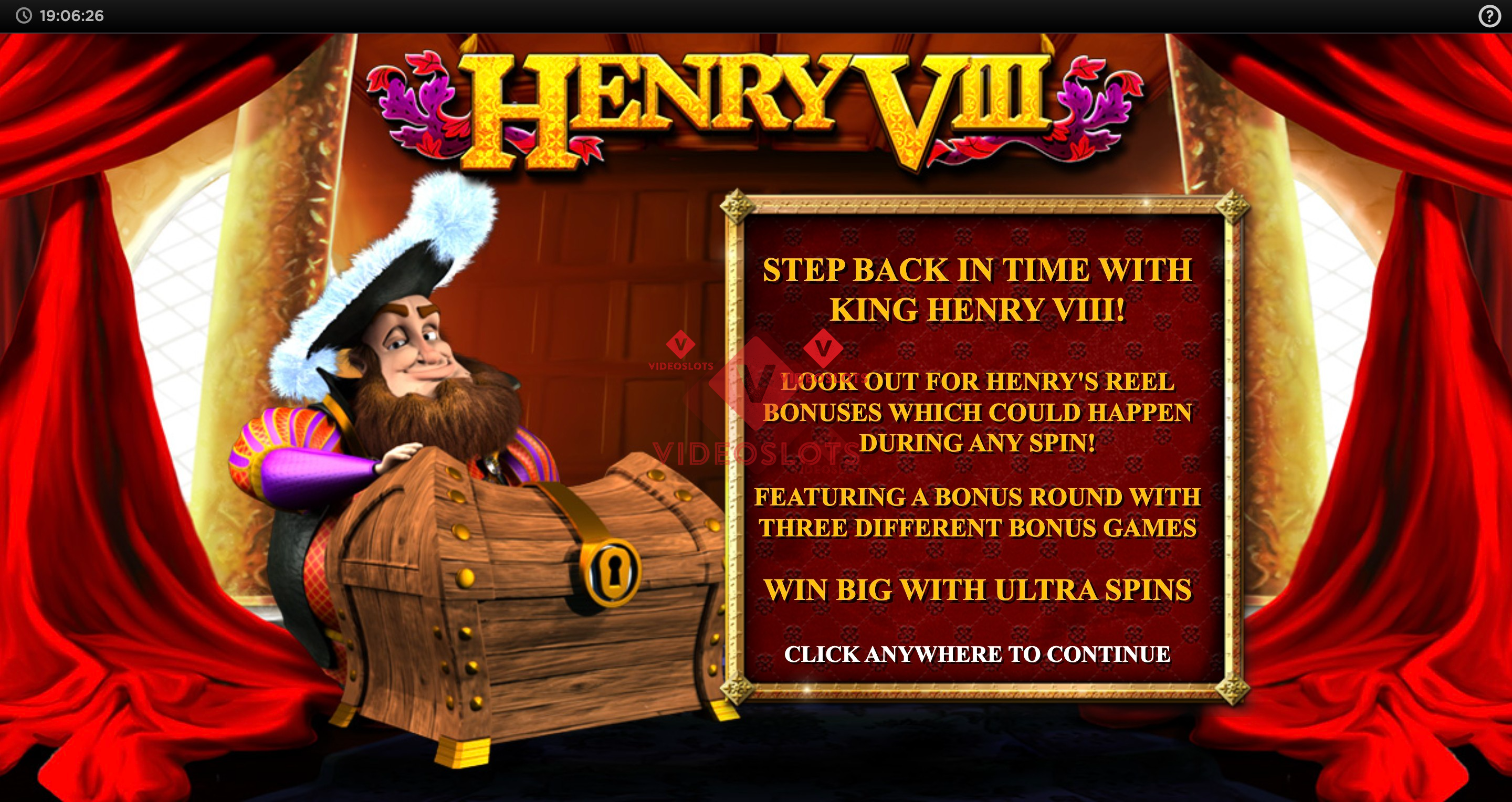 Game Intro for Henry VIII slot from Inspired Gaming