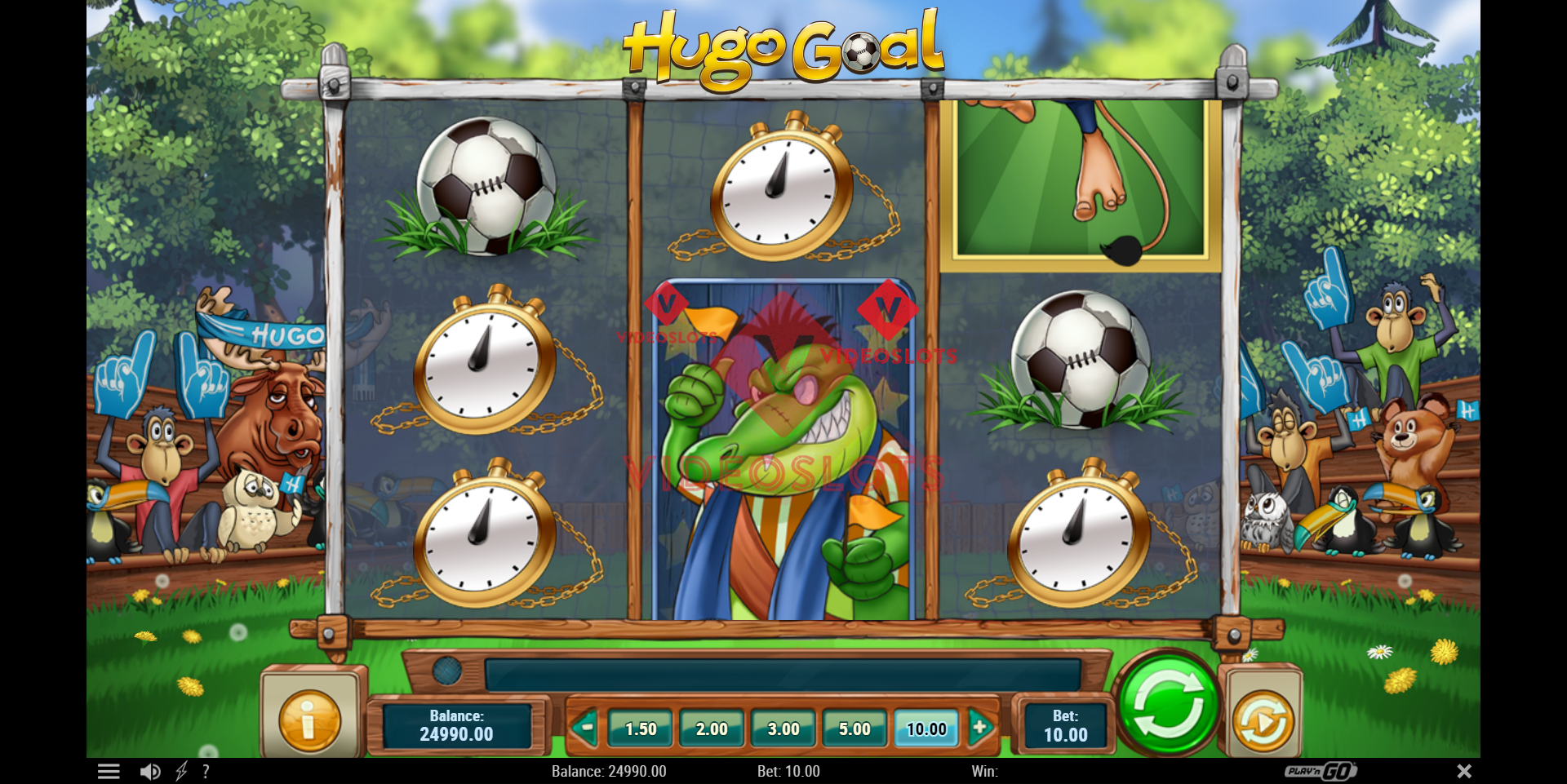 Base Game for Hugo Goal slot from Play'n Go