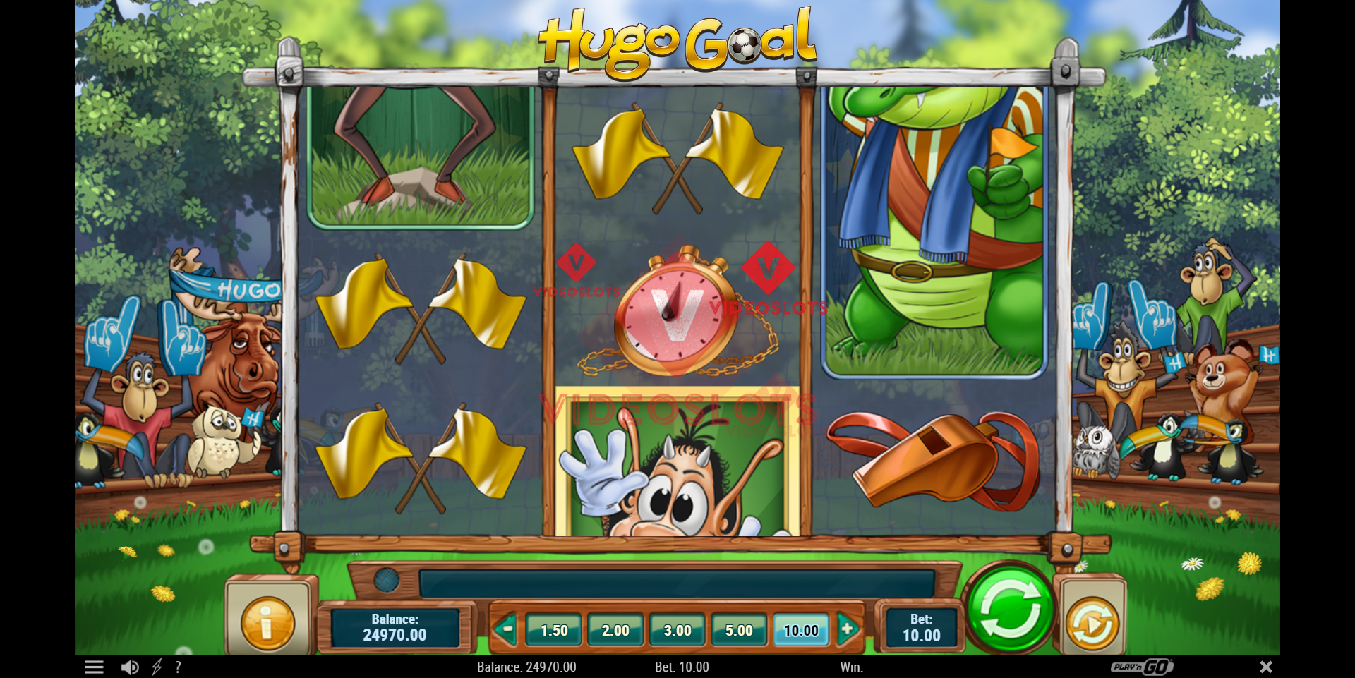 Base Game for Hugo Goal slot from Play'n Go