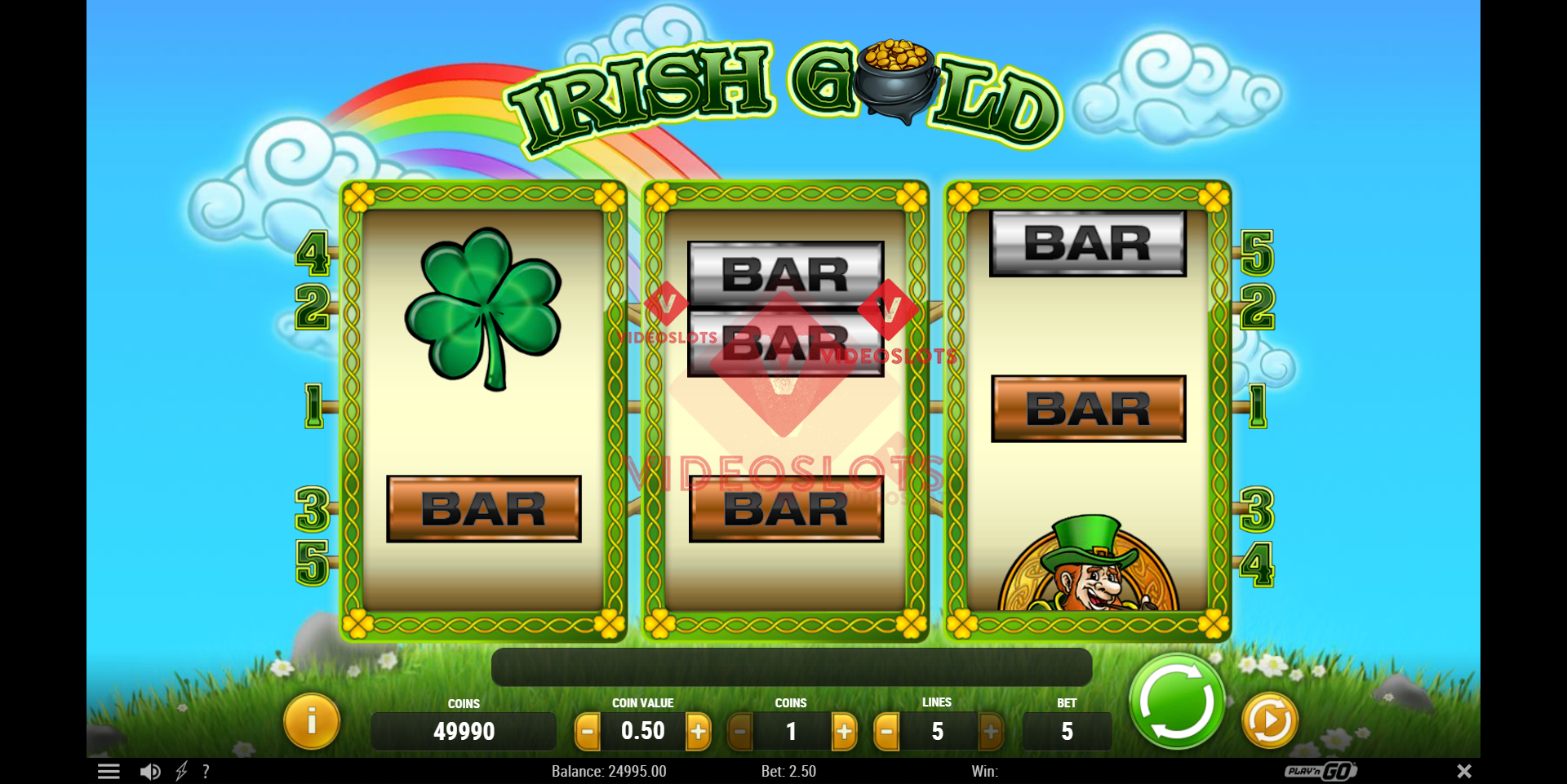 Base Game for Irish Gold slot from Play'n Go