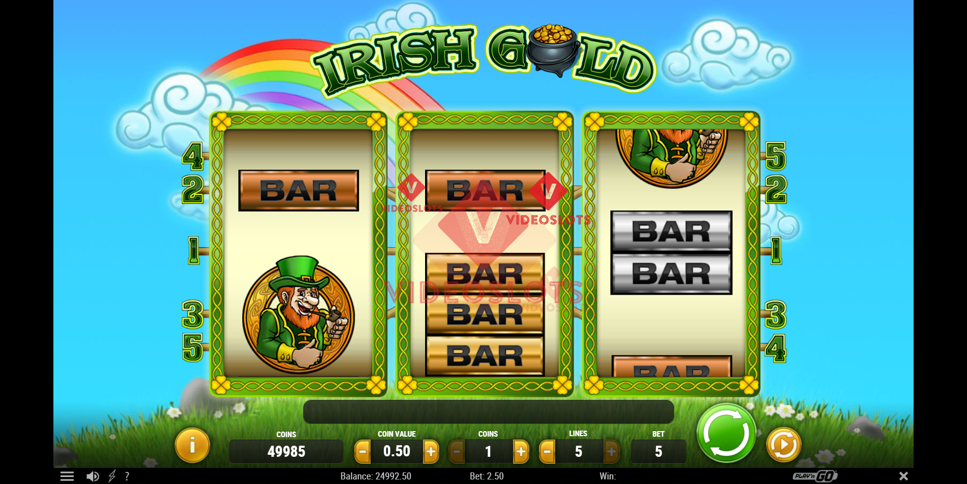Base Game for Irish Gold slot from Play'n Go