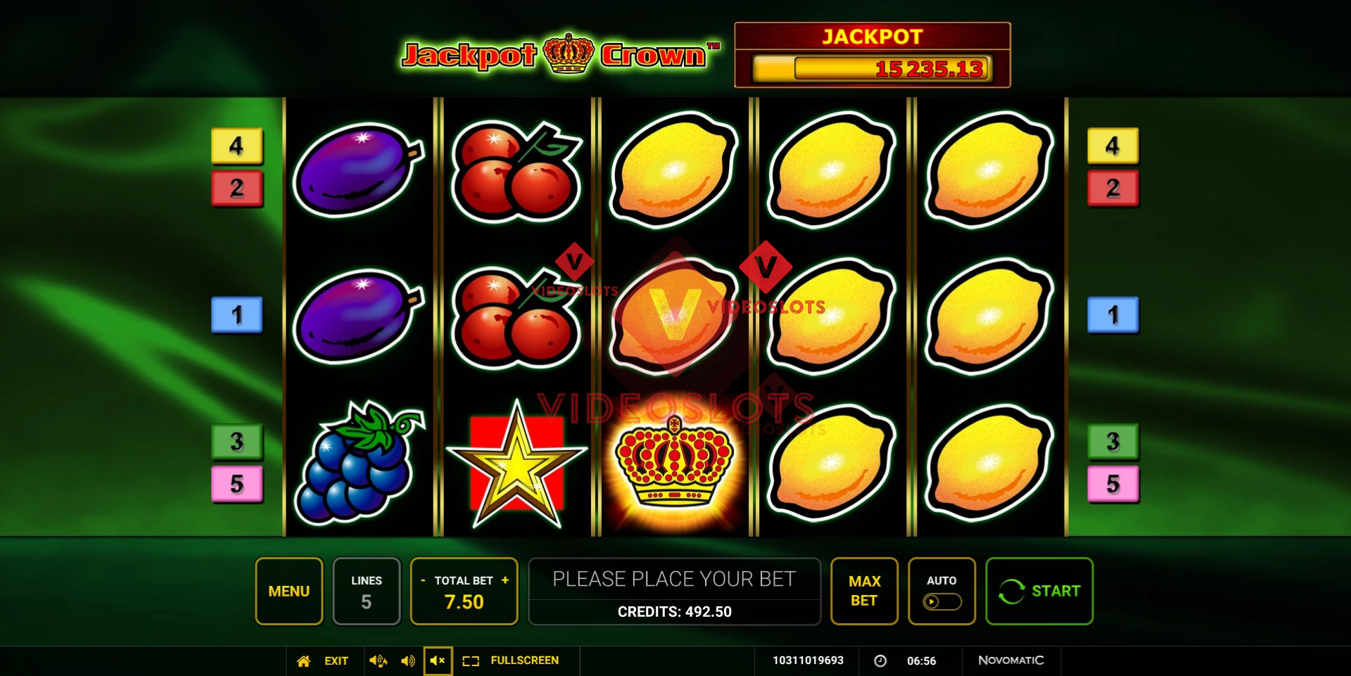 Base Game for Jackpot Crown slot from Greentube