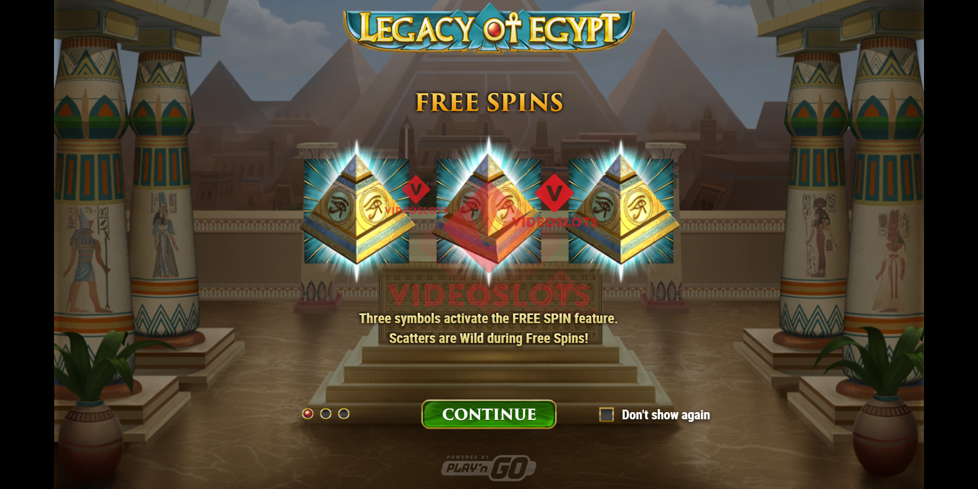 Game Intro for Legacy of Egypt slot from Play'n Go