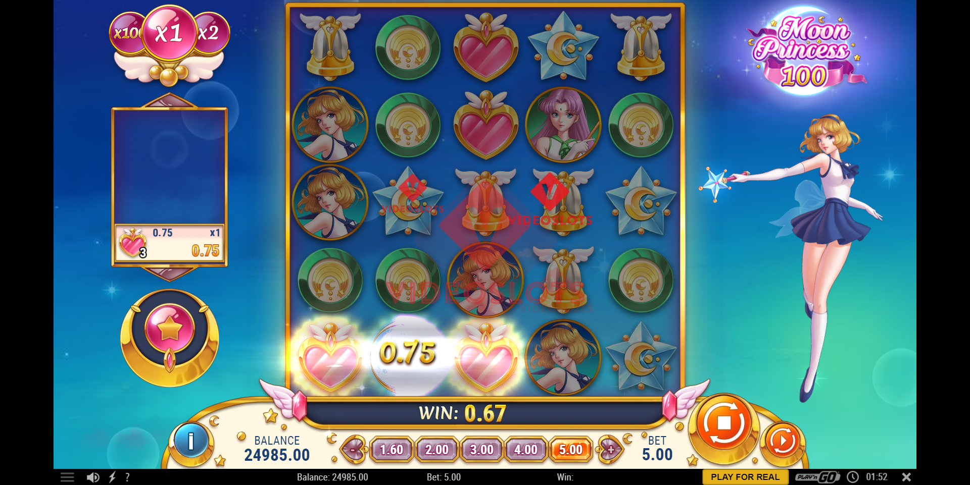 Base Game for Moon Princess 100 slot from Play'n Go