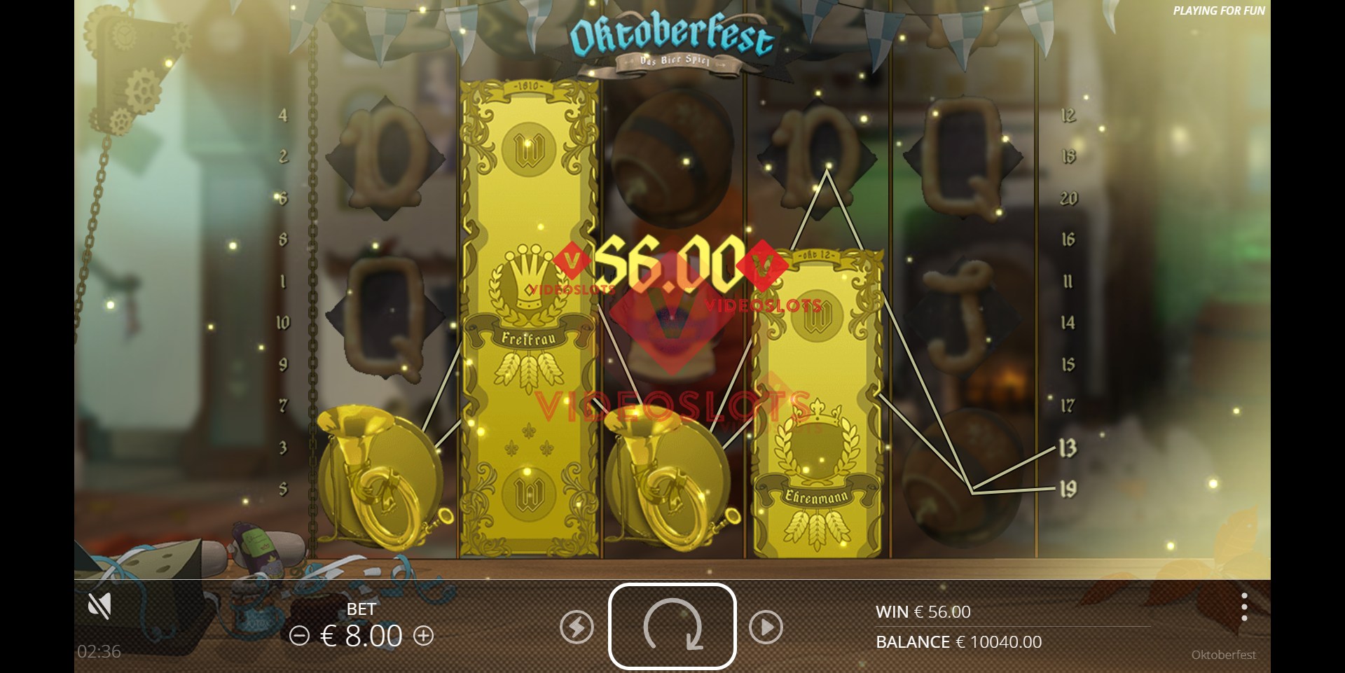 Base Game for Oktoberfest slot from NoLimit City