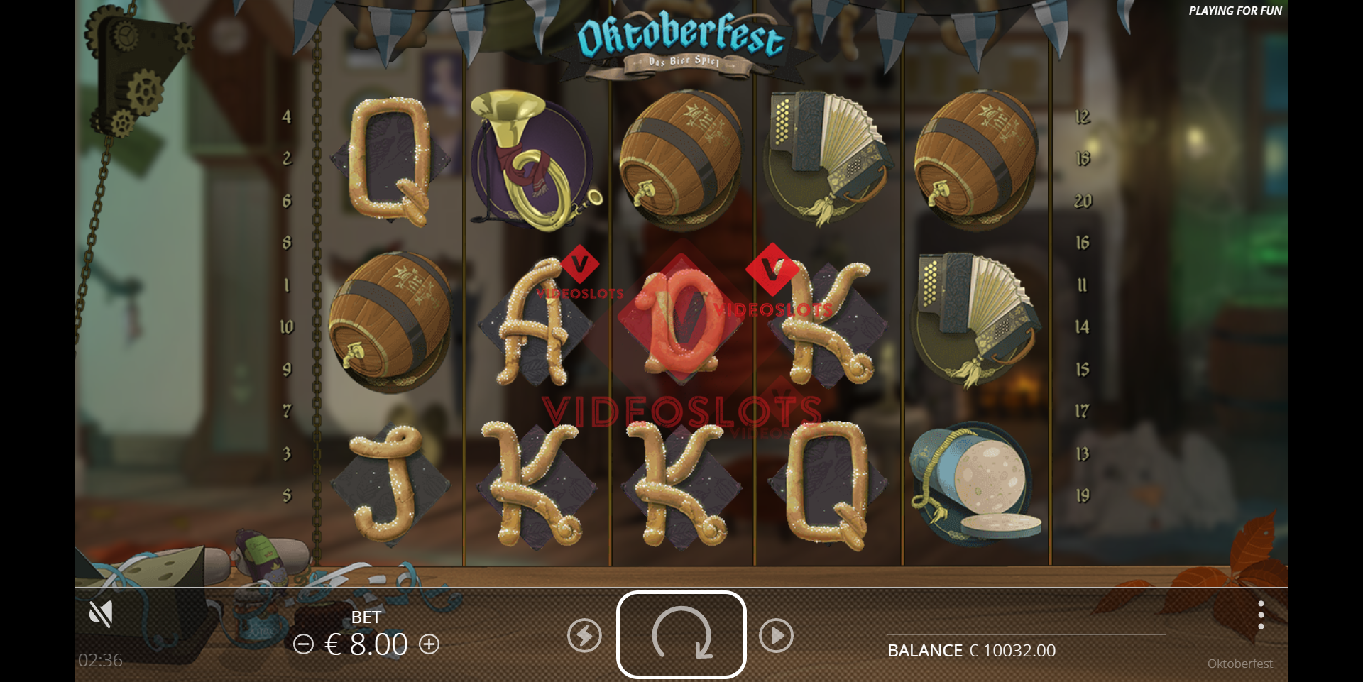 Base Game for Oktoberfest slot from NoLimit City
