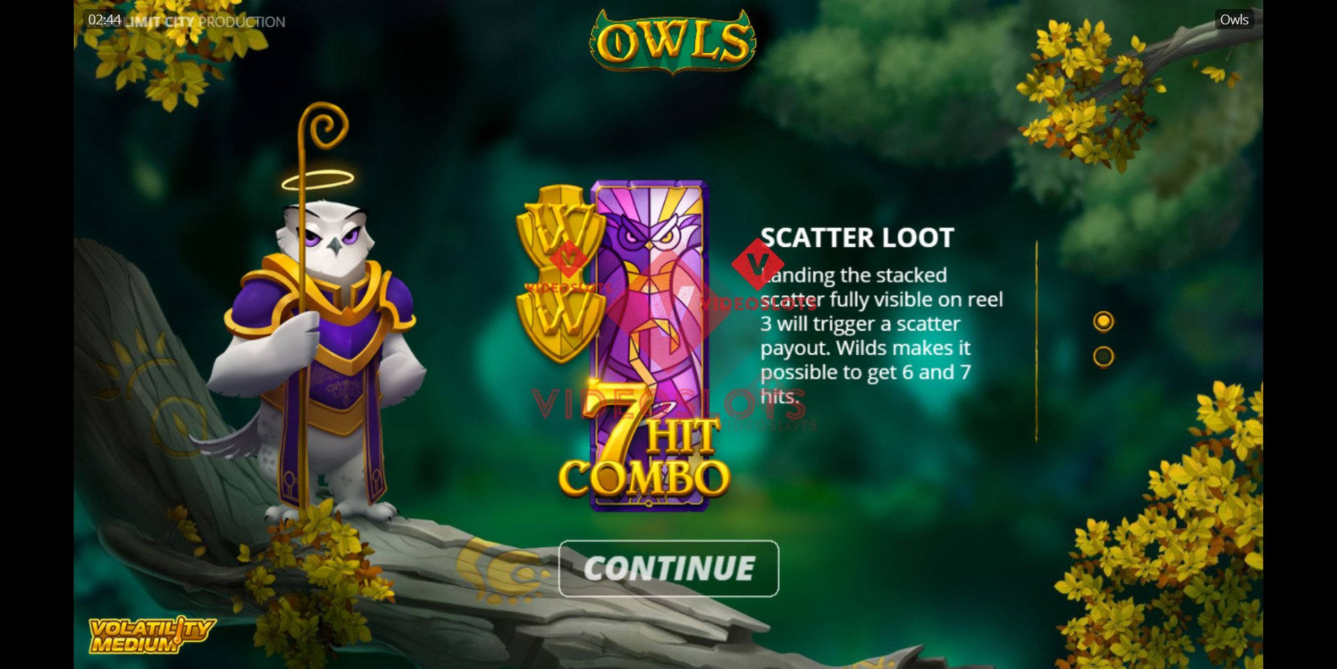 Game Intro for Owls slot from NoLimit City