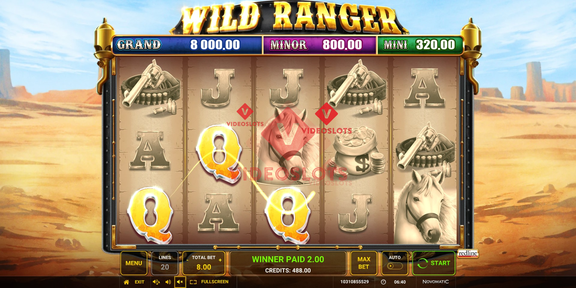 Base Game for Wild Ranger slot from Greentube