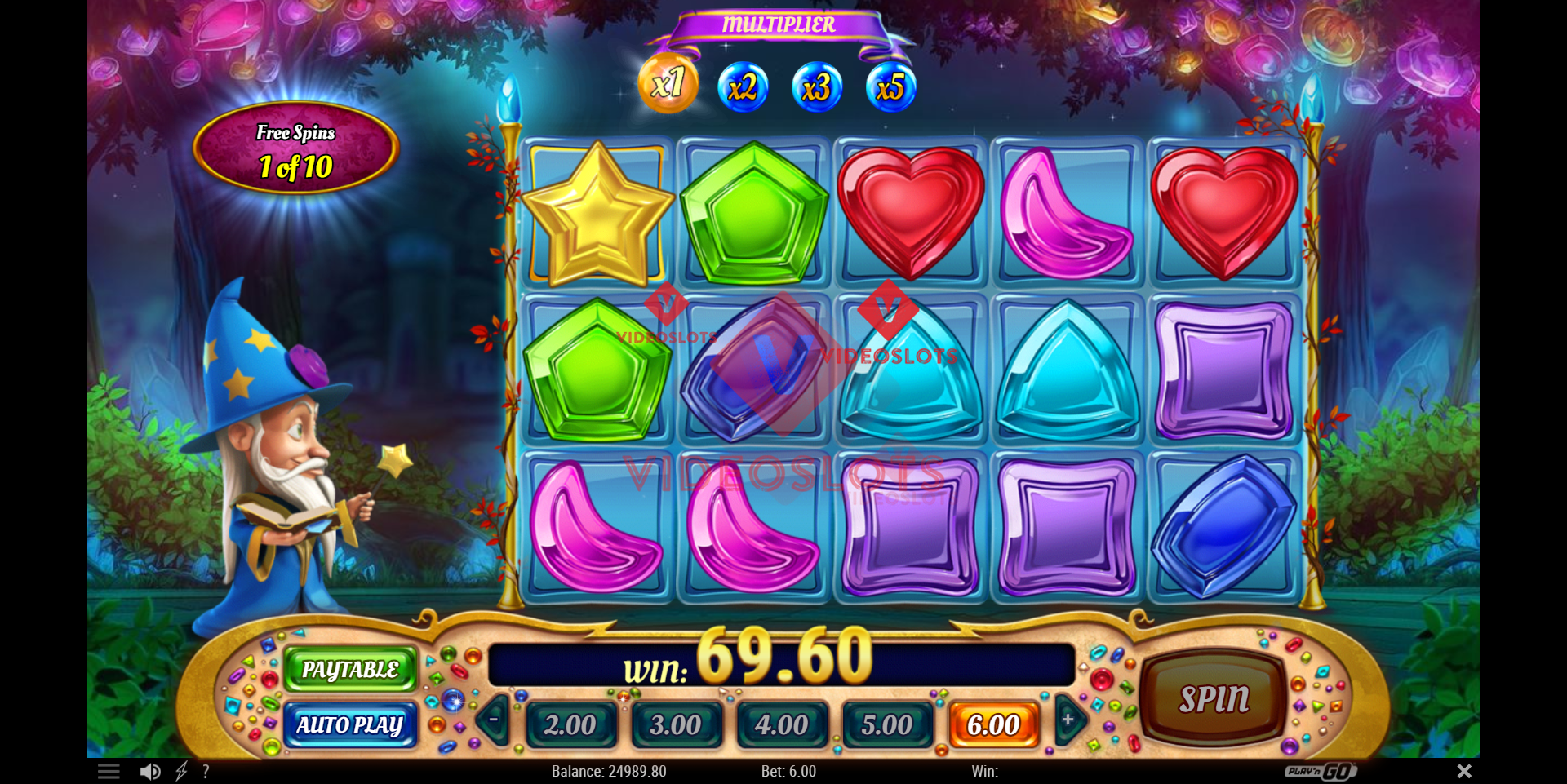 Base Game for Wizard of Gems slot from Play'n Go